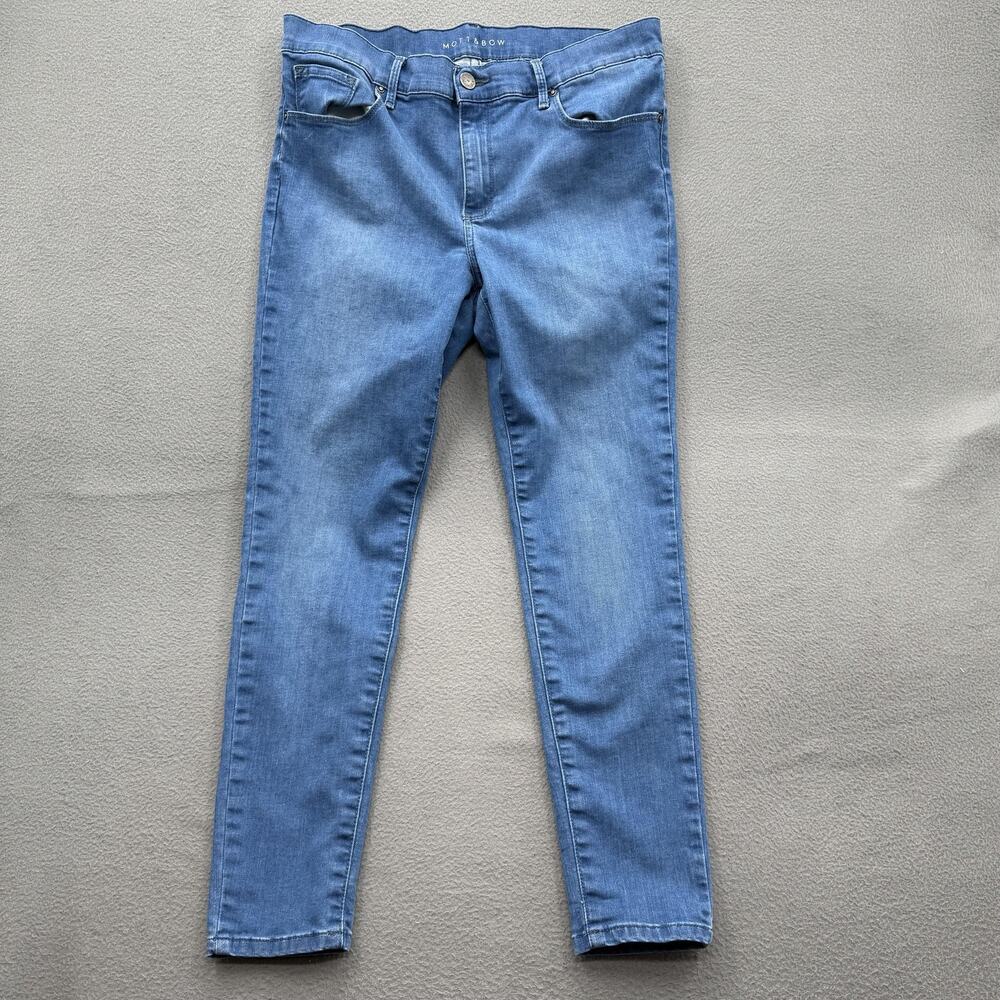 Mott & Bow Jeans Womens 31x28 Blue Mid-Rise Skinny Stretch Denim Medium Wash‎